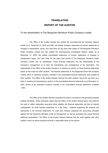 Thumbnail Bangchak Corporation Financial Statement 2003