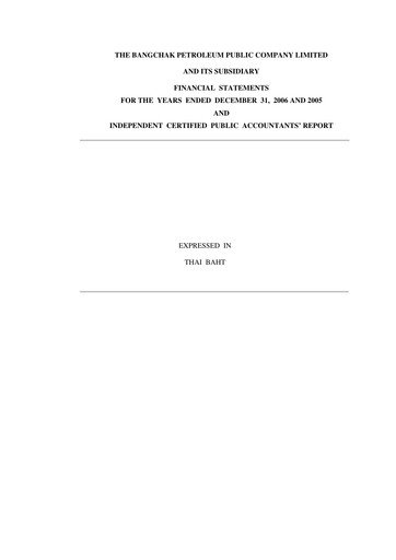 Thumbnail Bangchak Corporation Financial Statement 2006
