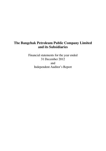 Thumbnail Bangchak Corporation Financial Statement 2012