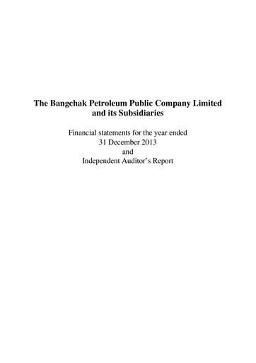 Thumbnail Bangchak Corporation Financial Statement 2013
