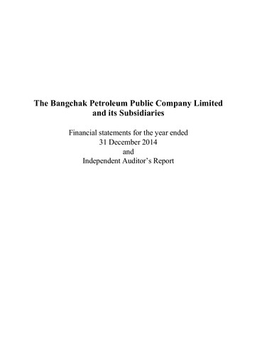 Thumbnail Bangchak Corporation Financial Statement 2014