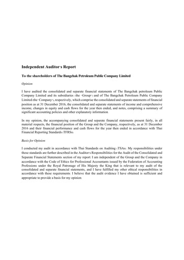 Thumbnail Bangchak Corporation Financial Statement 2016