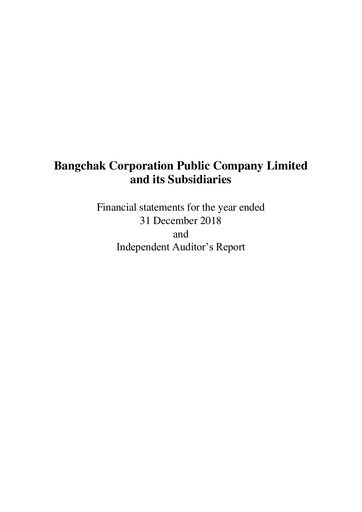 Thumbnail Bangchak Corporation Financial Statement 2018