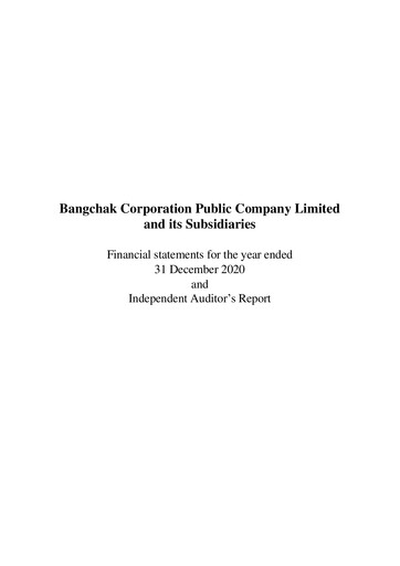 Thumbnail Bangchak Corporation Financial Statement 2020