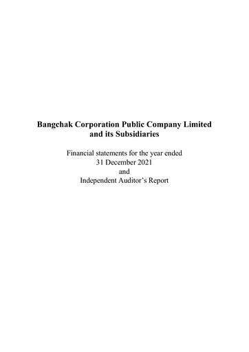 Thumbnail Bangchak Corporation Financial Statement 2021