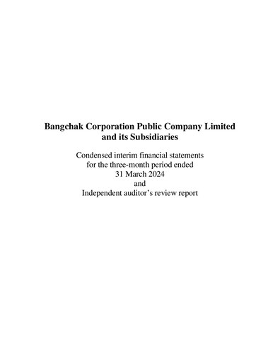 Vorschaubild Bangchak Corporation Quartalsbericht 2024-q1