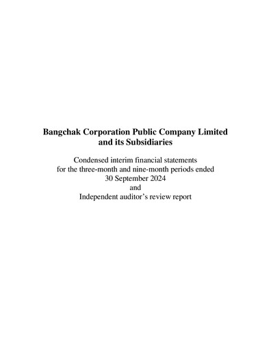 Vorschaubild Bangchak Corporation Quartalsbericht 2024-q3