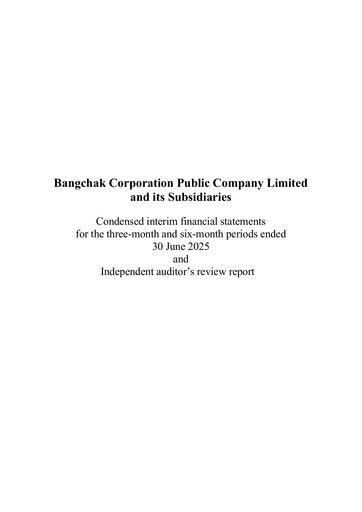 Vorschaubild Bangchak Corporation Quartalsbericht 2025-q2