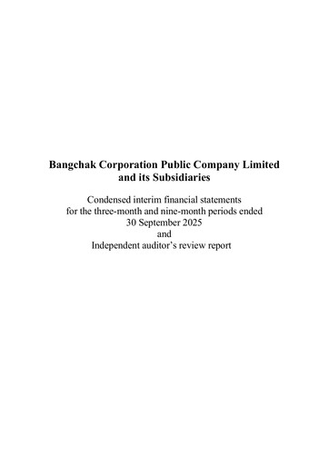 Vorschaubild Bangchak Corporation Quartalsbericht 2025-q3