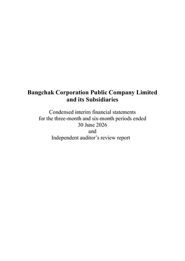 Vorschaubild Bangchak Corporation Quartalsbericht 2026-q2