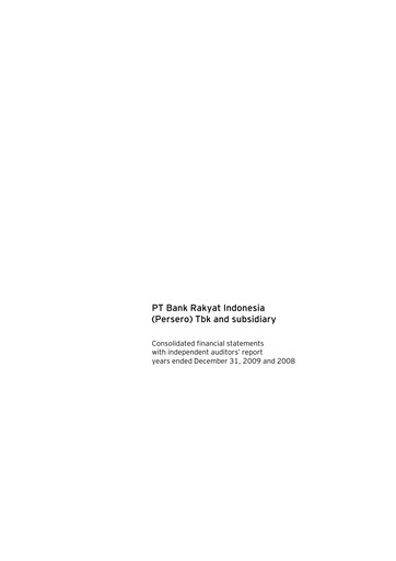 Thumbnail Bank Rakyat Indonesia
 Financial Statement 2009