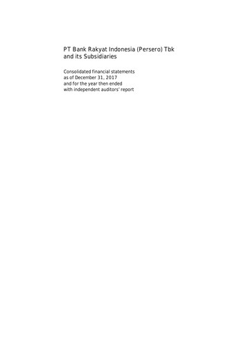 Thumbnail Bank Rakyat Indonesia
 Financial Statement 2017