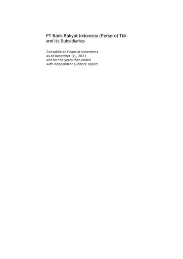 Thumbnail Bank Rakyat Indonesia
 Financial Statement 2021