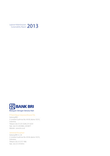 Thumbnail Bank Rakyat Indonesia
 Sustainability Report 2013