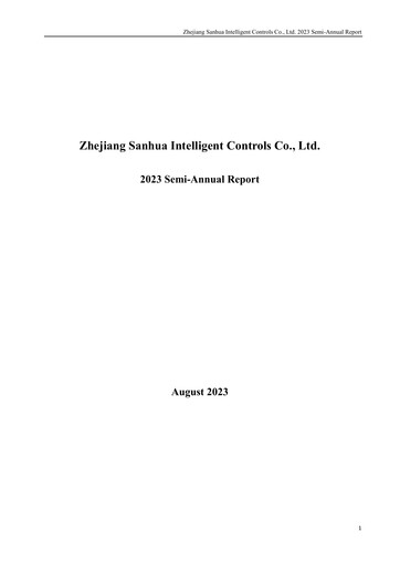Miniature Zhejiang Sanhua Intelligent Controls Co.,Ltd Rapport semestriel 2023-h1