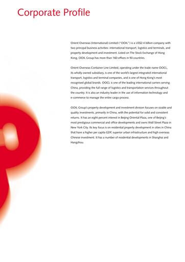 Thumbnail Orient Overseas Container Line Annual Report 2000