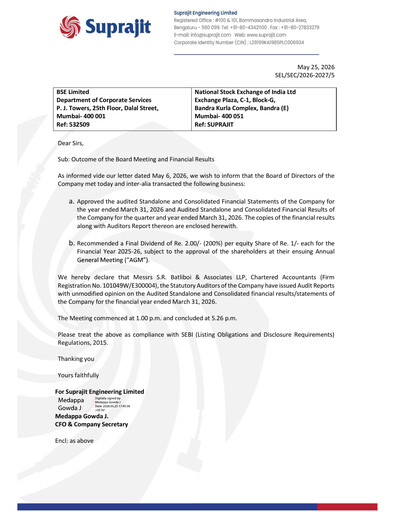 Thumbnail Suprajit Engineering

 Financial Statement 2025-2026