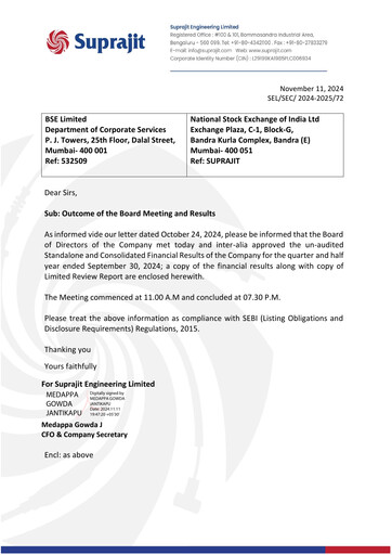 Thumbnail Suprajit Engineering

 Quarterly Report 2024-q2