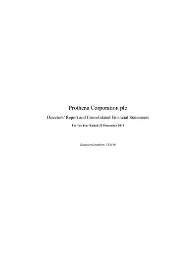 Thumbnail Prothena Financial Statement 2018