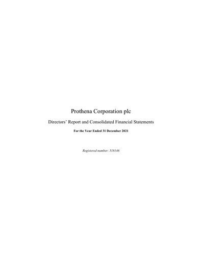 Thumbnail Prothena Financial Statement 2021
