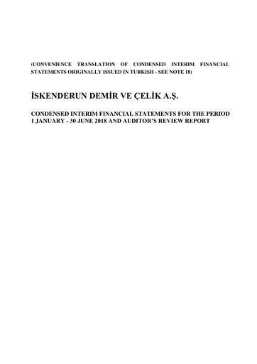 Thumbnail İsdemir Half-year Report 2018-h1