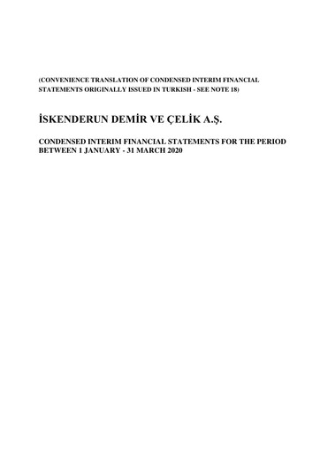 Thumbnail İsdemir Quarterly Report 2020-q1