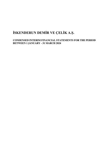 Thumbnail İsdemir Quarterly Report 2024-q1