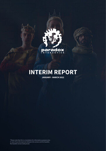 Thumbnail Paradox Interactive Quarterly Report 2022-q1