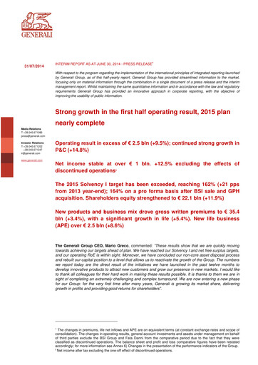 Miniature Generali Bilan financier 2014-h1