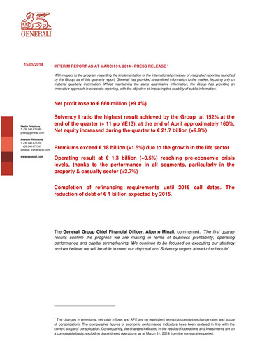 Miniature Generali Bilan financier 2014-q1