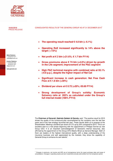 Miniature Generali Bilan financier 2015