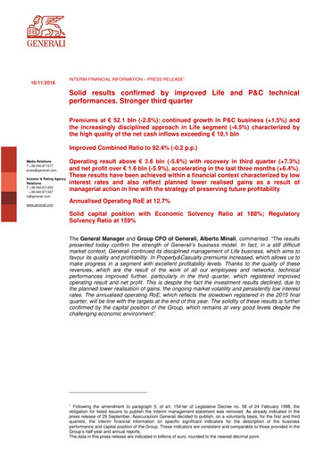 Miniature Generali Bilan financier 2016-9m