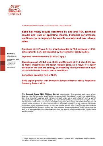 Miniature Generali Bilan financier 2016-h1