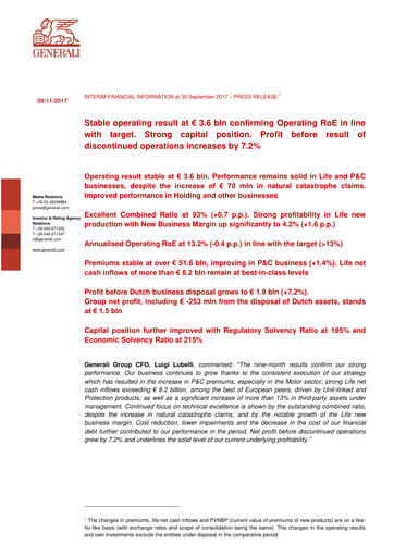 Miniature Generali Bilan financier 2017-9m