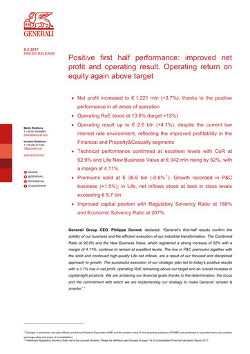 Miniature Generali Bilan financier 2017-h1
