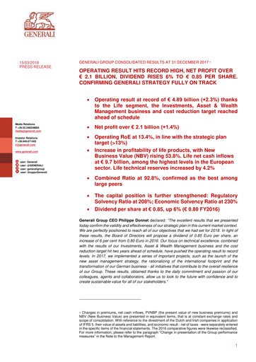 Miniature Generali Bilan financier 2017