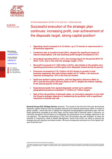 Miniature Generali Bilan financier 2018-h1