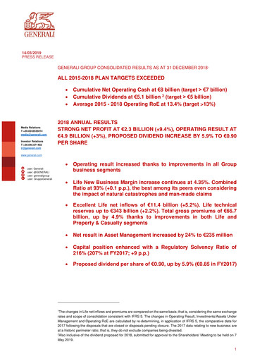 Miniature Generali Bilan financier 2018