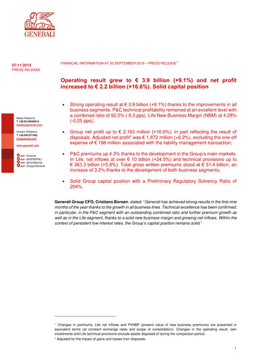 Miniature Generali Bilan financier 2019-9m