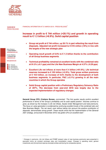 Miniature Generali Bilan financier 2019-q1