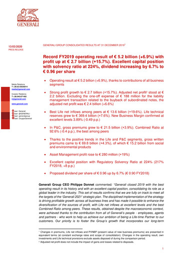 Miniature Generali Bilan financier 2019