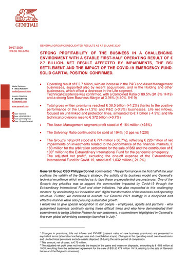 Miniature Generali Bilan financier 2020-h1