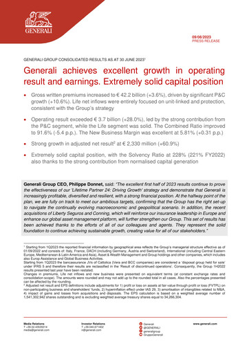 Miniature Generali Bilan financier 2023