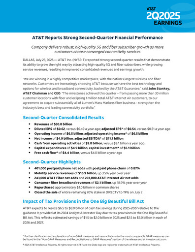 Thumbnail AT&T Quarterly Report 2025-q2