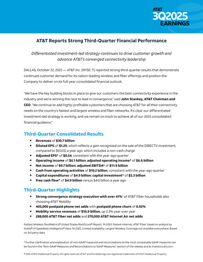 Thumbnail AT&T Quarterly Report 2025-q3