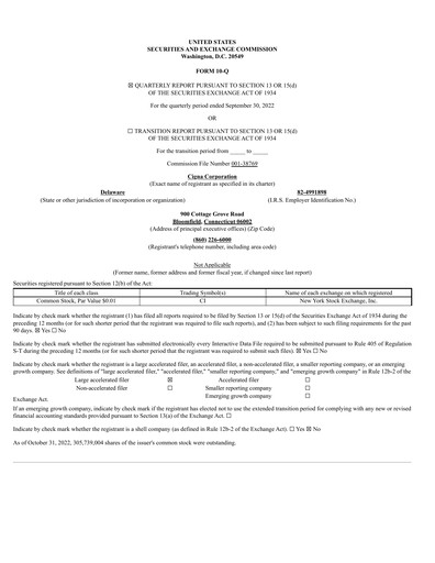 Thumbnail The Cigna Group Quarterly Report 2022-q3