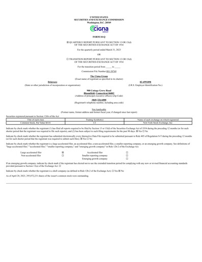 Thumbnail The Cigna Group Quarterly Report 2023-q1