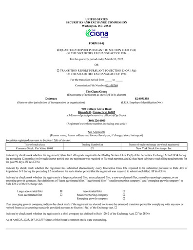 Thumbnail The Cigna Group Quarterly Report 2025-q1