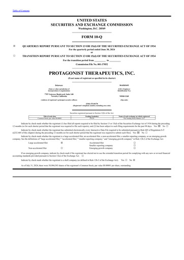 Vorschaubild Protagonist Therapeutics
 Quartalsbericht 2024-q2