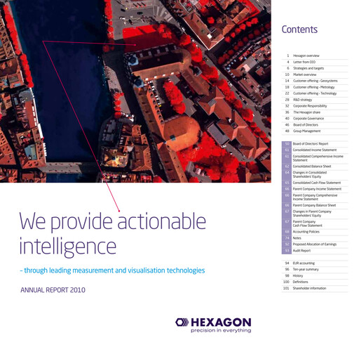 Thumbnail Hexagon AB Annual Report 2010